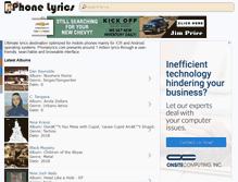 Tablet Screenshot of phonelyrics.com